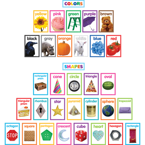 Teacher Created Resources Colorful Photo Shapes And Colors Cards Bulletin Board TCR8799